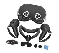 Hangsu Full Coverage Silicone Virtual Reality Safety Set Includes Controller Sleeves and Lightproof Face Shield for Gaming Device Lens Security Cover Accuracy Controller Grips