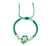 Hangsu Hawaiian Styles Flower Bracelet Handmade Beach Jewelry Adjustable Braided Rope Wristchain Stylish Bohemian Wrist Jewelry Braided Floral Charm Bracelet