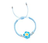 Hangsu Hawaiian Styles Flower Bracelet Handmade Beach Jewelry Adjustable Braided Rope Wristchain Stylish Bohemian Wrist Jewelry Braided Floral Charm Bracelet