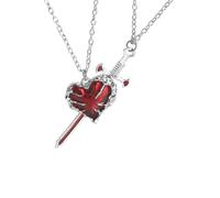 Hangsu His Her Matching Necklace Heart Rapier Charm Couples Jewelry Gift Clavicle Chain for Wedding Anniversary Valentines Couple Necklace Gift