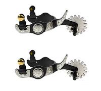 Hangsu Horse Boot Spur Hand Carved Decoration with Gear Western Boy Metal Steels Boot Enduring Western Boy for Riding