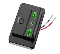 Hangsu Intelligent Charging Interfaces for Car 12-24V USB Double & PD3.0 Port, Water Resistant and Portable for Long Journey Double Port USB Outlet