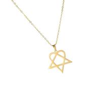 Hangsu Irregular Five Pointed Star Necklace Stainless Steel Gold Plated Geometric Pendant for Women Daily Jewelry Irregular Pentagrams Necklace