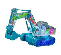 Hangsu Lighted Up Musical Excavator Vehicle Toy with Flexible, Blue