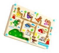 Hangsu Magnetic Color Sorting Game Educational Wooden Magnetic Number Mazes Game for Children Sensory Play Toy Enduring Educational Wood Mazes Toy for Children