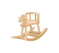 Hangsu Miniature Rocking Horse Chair for Doll House Kids Room Decoration Natural Wood Smooth Surfaces Accurate Scale Furniture Doll House Miniature Rocking Horse