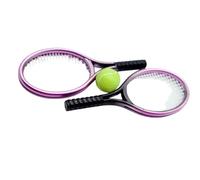 Hangsu Miniature Tennis Racket Model Figure for Doll House Decors Creative Pretend Play Game Scene Setting Craft Model Display Doll House Sport Equipment