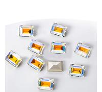 Hangsu Nail Gems,10Pcs Crystals 3D Art Rhinestones Pointed Back Stones for Nails Decorations Makeup Clothes Shoes