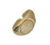 Hangsu Natural Amber Color Stone Rings Elegant Adjustable Fit Finger for Women Retro Accessories Bohemian Accessory Unique Coppers