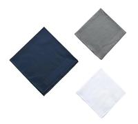 HANGSU Pack of 3 Men's Handkerchiefs,Plain Colour Fabric Handkerchiefs,Traditional Men's Handkerchiefs,Cotton,Dark Grey,Medium Blue,White,Reusable Pocket Square for Women (40x40cm)