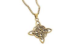 Hangsu Retro Crucifix Pendant Necklace with Chinese Knot Design Gold Silver and Black Optional for Men Birthday Gift Retro Fashion Jewellery