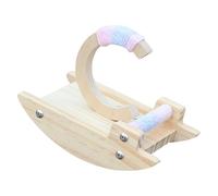 Hangsu Rocking Bird Perches for Small Parrots Mental Enrichment Softable Rope Grip Desktop Size Stable Base Design Pet Bird Desk Swing