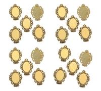 Hangsu Set of 20 Alloy Oval Holder for Jewelry Time Gemstones with Portable Sturdy Alloy Finding