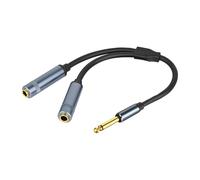 Hangsu Single Channel 6.5mm Y Splitter Cable Connectors Wire Line Connection 1 Device to Two Loudspeakers or Mixers Single Y Splitter Cable