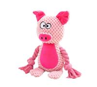 Hangsu Squeaker Chew Toy for Dogs Plush Engaging Play Care Easy with Squeaky Cotton Rope for Teeth and