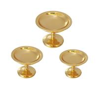 Hangsu Tiny Cake Stand for Dollhouses Simulation 3Pcs Metal Design Stable Role Play Essential Alloy Dollhouses Furniture Cake Display