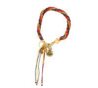 Hangsu Unique and Stylish Knitting Hand String Lightweight Wristband Colorful Knitting Bracelet with Delicate Pendant for Women Wrist Accessory