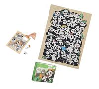 Hangsu Unique Animal Theme Wooden Puzzle 50Pieces Jigsaws for Stress Relief Creative Gift Artistic Home Display Photo Frame Animal Puzzle Boards Game for Adult Kids