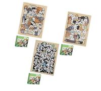 Hangsu Unique Animal Theme Wooden Puzzle 50Pieces Jigsaws for Stress Relief Creative Gift Artistic Home Display Photo Frame Animal Puzzle Boards Game for Adult Kids