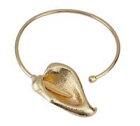 Hangsu Unique Thick Metal Shape Necklace Ornament Exaggerated Flower Shape Open Choker Adornment for Women Girls High Quality