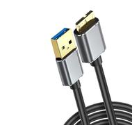 Hangsu USB3.0 to MicroB Cable Fast Speed Data Transfer for External Hard Drive and Digital Cameras with Aluminum Shell MicroB Cable for External Storage