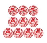 Hangsu Window Sticker,Chinese New Year Window Clings Sticker 10Pcs Spring Festival Decorations with Snake Zodiacs Designs for Home and Store