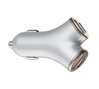 Hangsu Y Shaped 4 Slot Car Chargers with 48W Total Fast Charging Two USB Type C Connection for Simultaneous Device Powering Double USB C Car Adapter