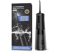 Hangsun Cordless Water Flosser Oral Irrigator - 4 Modes 300ML Rechargeable IPX7 Waterproof for Braces, Sensitive Gums, Home & Travel Use (Black)