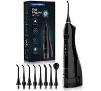 Hangsun Water Flossers for Teeth Cordless Oral Irrigator Dental Water Jet Electric Tooth Flosser with 8 Jet Tips 300ML Water Tank USB Rechargeable for Tavel and Home Use Black (Black)