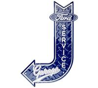 HangTime Ford Service Garage Sign, Vintage Metal Automotive Wall Art Decor, 11.5 in. x 17.5 in, Man Cave Stuff for Men