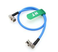 HangTon 12G 4K Raw SDI Coaxial Video Cable BNC to BNC Canare LV-61S 75 ohm for Camera Monitor Flexible Shielded 80cm Blue Right Angle