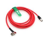 HangTon 12G 4K Raw SDI Coaxial Video Cable BNC to BNC Canare LV-61S 75 ohm for Camera Monitor Flexible Shielded 10M Red Right Angle to Straight