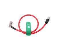 HangTon 12G SDI Raw 4K 60p Video Cable Right Angle to Straight BNC 75 ohm Coaxial Shielded for Sony FS7 FX9 FX6 Alexa DSMC2 Camera Blackmagic SmallHD Atomos Monitor (50cm, Red)