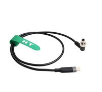 HangTon 12V PD USB C Power Cable for Hollyland Mars 400s Audio Recorder Atomos SmallHD Monitor Locking DC Right Angle 1M
