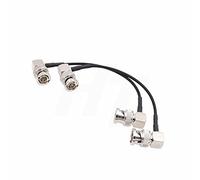 HangTon 2pack 3G HD SDI BNC Video Coaxial Cable for Teradek Atomos Portkeys ALEXA DSMC2 Camera Monitor Transmitter, Right Angle BNC to Right Angle BNC 15cm