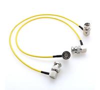 HangTon 2pcs 3G HD SDI Video BNC Cable for Teradek Hollyland Atomos SmallHD Feelworld Portkeys Monitor Blackmagic Sony Canon ARRI RED Camera, Thin Soft, Right Angle BNC, 15cm