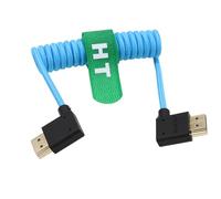 HangTon 4K 60p 8K 30p HDMI to HDMI 2.1 Coiled Cable Right Left Angle Braided for Atomos Ninja V SmallHD Blackmagic Feelworld Monitor Panasonic Sony Canon Nikon ZCAM Camera