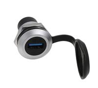 HangTon 5pack USB 3.0 Coupler Panel Socket Weatherproof Connector Bulkhead Feed Through, Circular Inline Cable Female to Female Extension