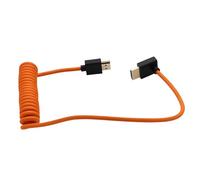 HangTon 8K 4K High Speed ProRes Raw HDMI Cable for ATOMOS Ninja V Shinobi Ultra, Sony FX2 FX30, Canon C70 R1, S5ii G9 Z9 Camera Monitor Gimbal FEELWORLD Portkeys SmallHD, Up Angled, 50cm Spiral