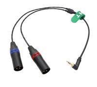 HangTon Audio Cable for Mixer Recorder Amplifier Microphone DJ Music Instrument Receiver Camera, 3.5mm 1/8" to 2 XLR 3 pin Male Left Right Balanced 2-Channel 50cm