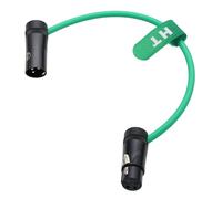 HangTon Audio Cable for Recorder Mixer Microphone Speaker Sound Devices Mixpre 10 II Zoom F8n Zaxcom Sony Canon Camera, XLR 3 Pin Male to Female, Low-Profile Right Angle Green 30cm