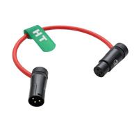 HangTon Audio Cable for Recorder Mixer Microphone Speaker Sound Devices Mixpre 10 II Zoom F8n Zaxcom Sony Canon Camera, XLR 3 Pin Male to Female, Low-Profile Right Angle Red 30cm