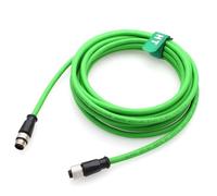 HangTon Cable for Industrial Automation IO NMEA2000 Sensor Network CAN Bus Festo Cognex SICK Ethernet Switch, M12 A Code 5 Pin Male to 5 Pin Female, CAT6, Shielded, Green, 10M