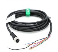 HangTon Cognex Power IO Cable M12 12 Pin Female to Flying Lead for DataMan Reader 360 380 470 580 Checker 200 In-Sight Vision Sensor, A-Coded 15m