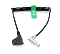 HangTon Coiled Power Cable for RED Komodo-X Epic Scarlet Dragon DSMC2 V-Raptor Ronin 4D Camera DJI Monitor Transmission, D-tap to Right Angle Rotatable Adjustable 6 Pin Female