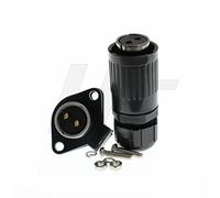 HangTon Connect HP20 2 Pin 30 Amp Waterproof Industrial Plastic Solder Connector (Nylon, Brass, IP67, 8-12mm Cable, 1.63mm Gauge, 500V, 85°C)