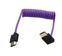 HangTon Down Angled HDMI, 8K60 4K Cable for Camera Monitor ATOMOS Ninja V to Sony FX3 FX9 A9 A1 A7RV A7IV A7SIII, Lumix G9M2 GH5S GH6 S1, Nikon Z8, Canon C70 R5 Mark II, Braided Coiled
