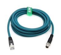 HangTon Ethernet 8 Pin X-Coded M12 RJ45 CAT-7e Cable for Keyence IV3 SR-5000 Matrix Cognex In Sight Data Man Barcode Reader Camera Sensor Network 5M