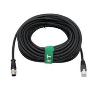 HangTon Ethernet Cable for Keyence Datalogic Matrix Sick Sensor Camera Reader Scanner, M12 D Code 4 Pin to RJ45 Cat6 Fieldbus Profinet Network PoE PLC 15m