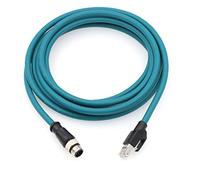 HangTon Ethernet Cable M12 8 Pin A Coded RJ45 CAT7e for Omron MicroHawk F430 Cognex is 7000 5000 Camera Sensor Barcode Reader Network PC 3M PVC